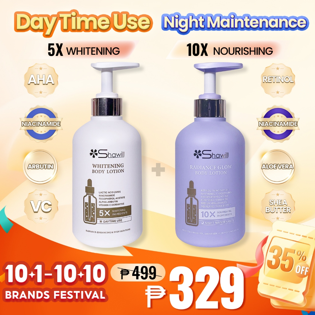 Shawill Radiance Glow Body Lotion + WhiteningBody Lotion Retinol ...