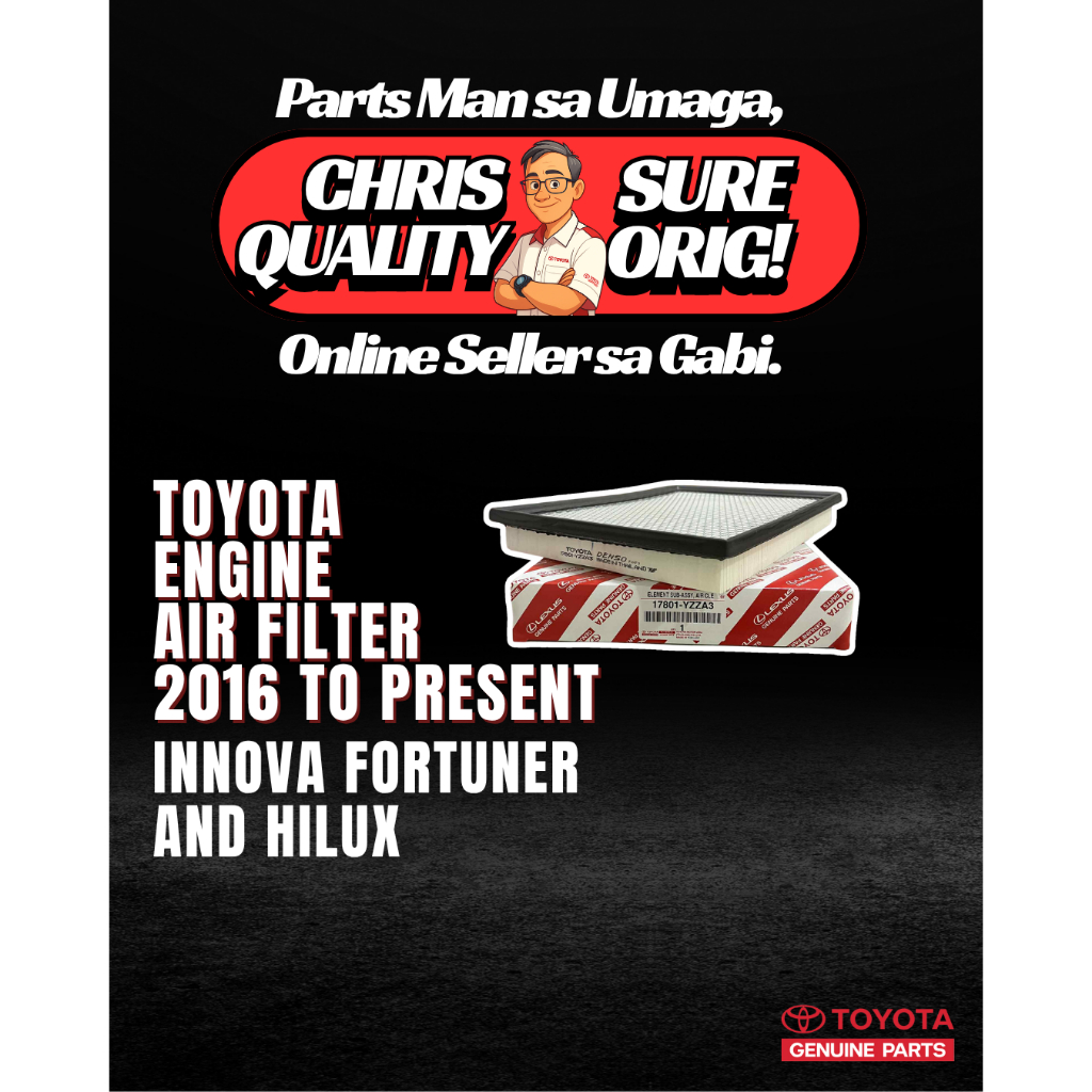 AIR CLEANER FILTER TOYOTA INNOVA, FORTUNER AND HILUX 2016 TO PRESENT ...