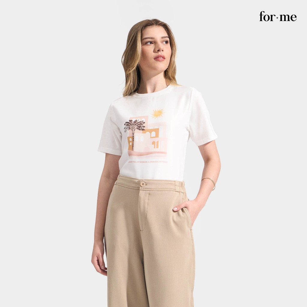 ForMe Abstract Exterior Hybrid Tee T-Shirt For Women (Off White ...