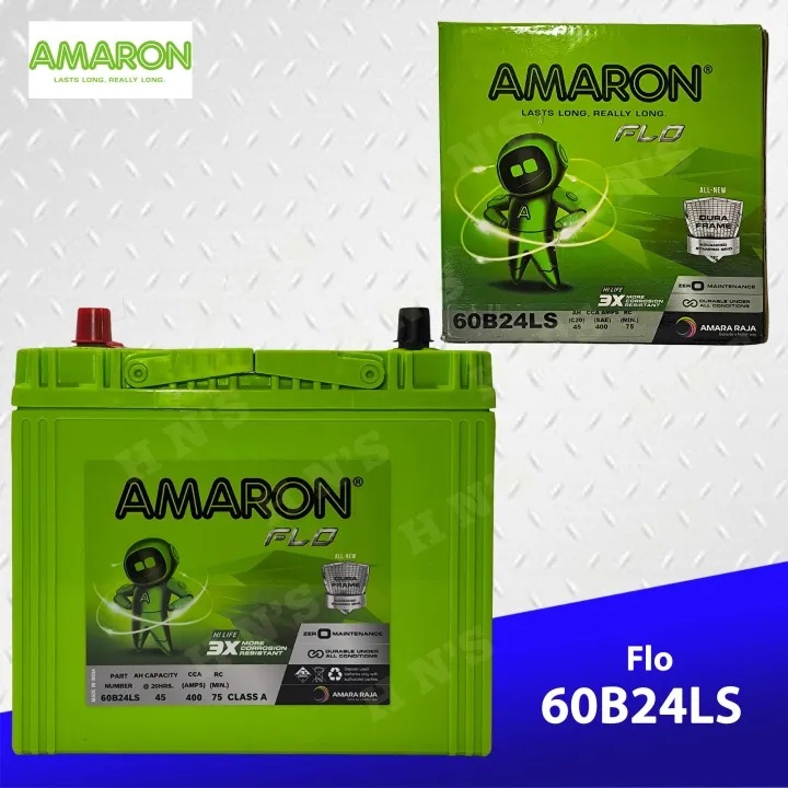 Amaron Flo 60B24LS (1SNF - Big Post) NS60 Maintenance Free Car Battery ...