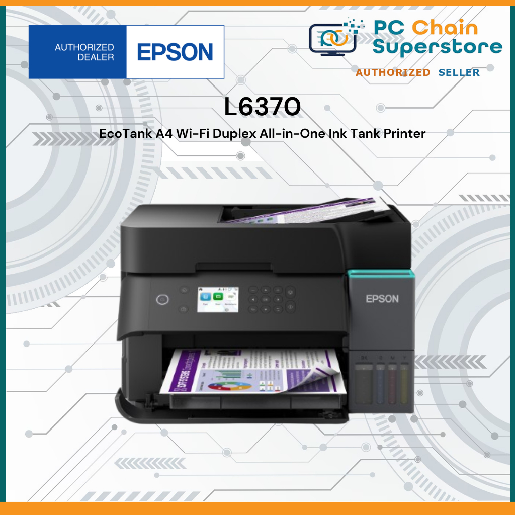 Epson EcoTank L6370 A4 Wi-Fi Duplex All-in-One Ink Tank Printer w/ADF ...