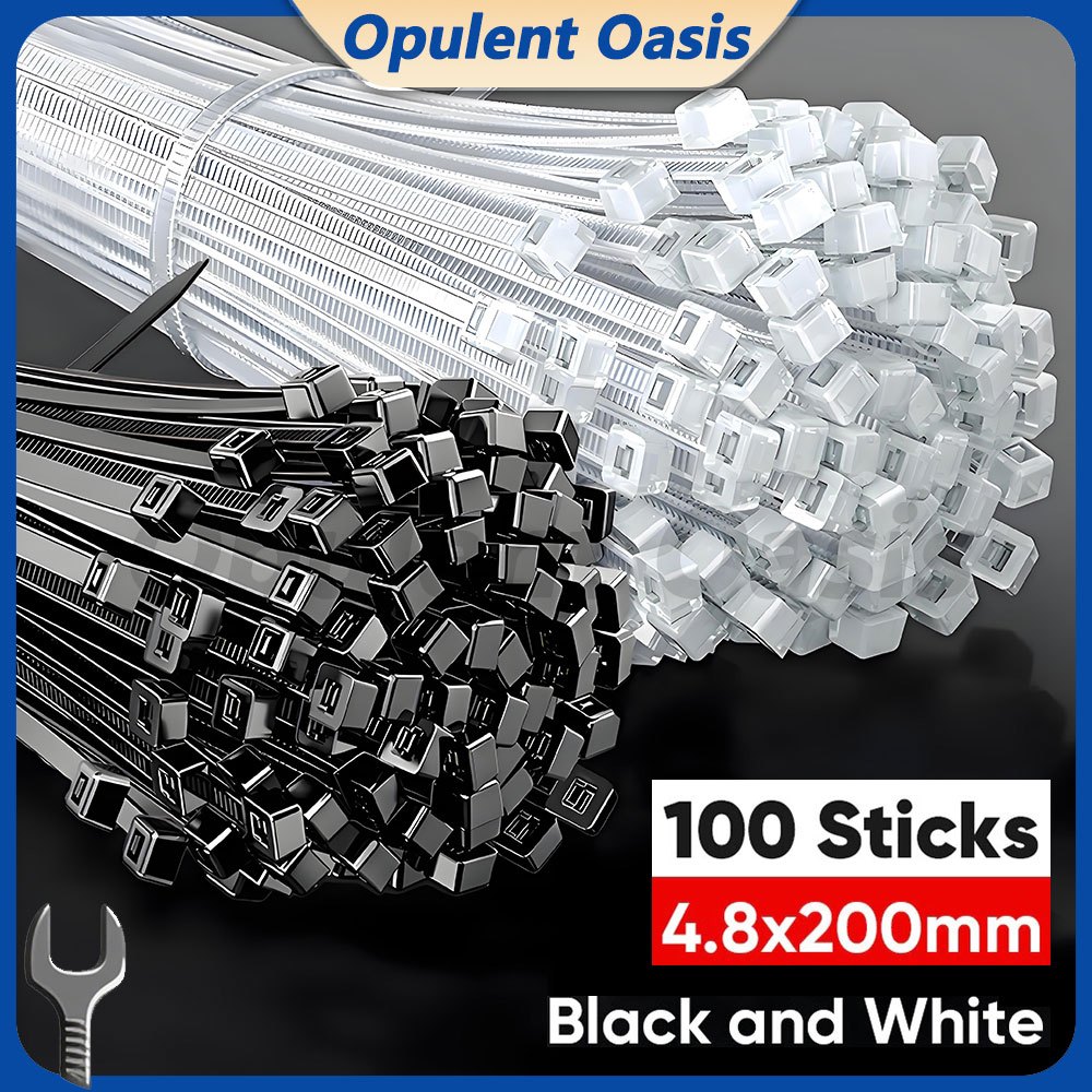 100pcs Multipurpose Nylon Cable Tie Self Locking Zip Ties Strap Cable ...