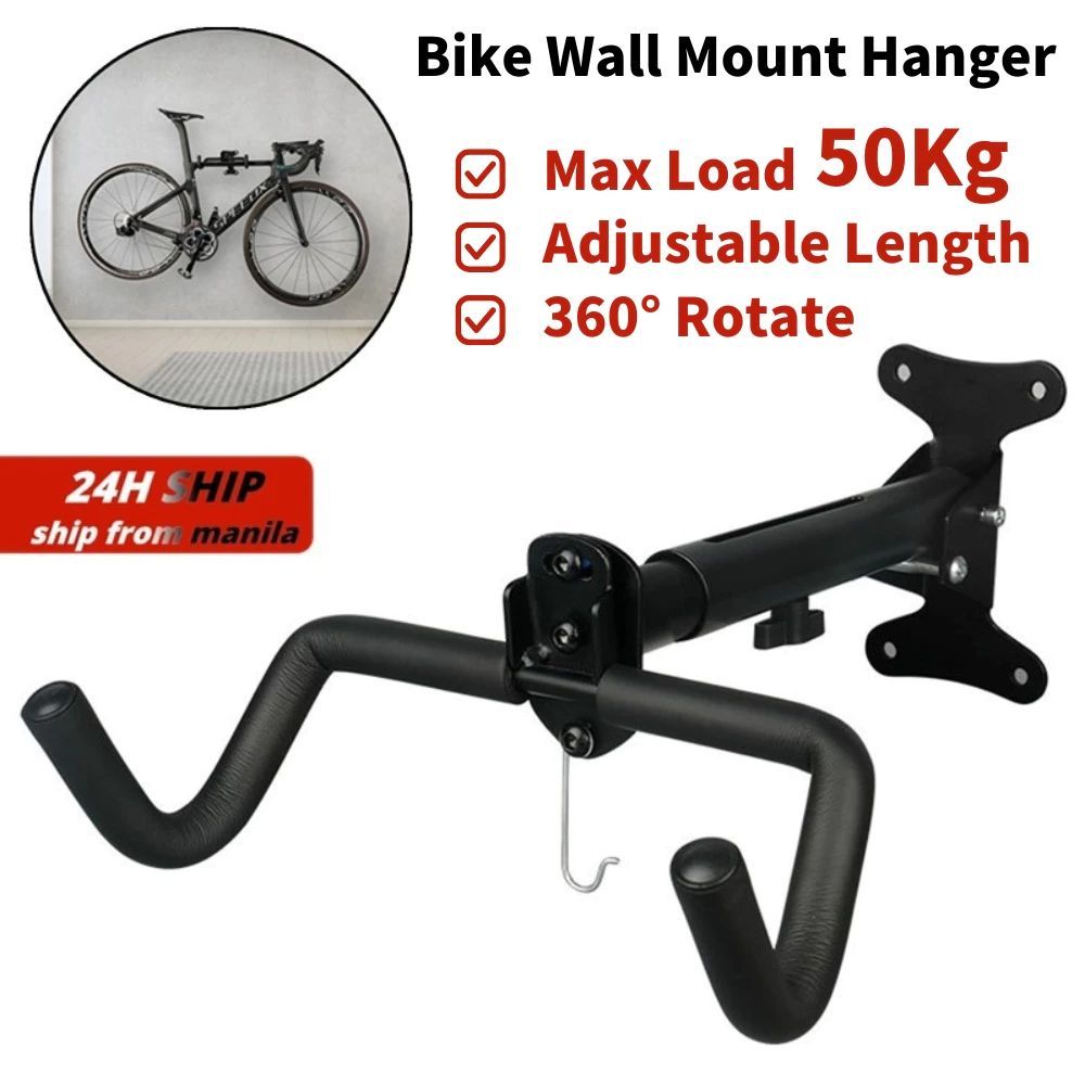 Bike Storage Rack Adjustable 360° Rotate Bike Wall Hanger Heavy Duty ...