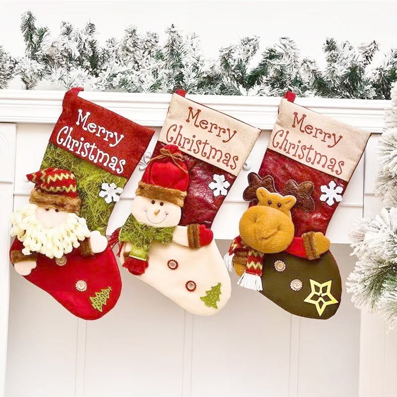 Christmas Decoration Socks Candy Hanging Socks Decoration Large Santa ...