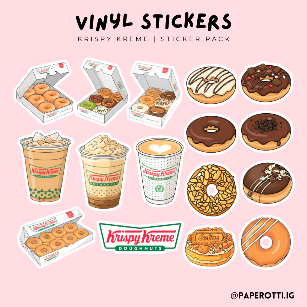 Krispy Kreme Sticker Pack | Sold Per Pack | Waterproof Vinyl Sticker ...