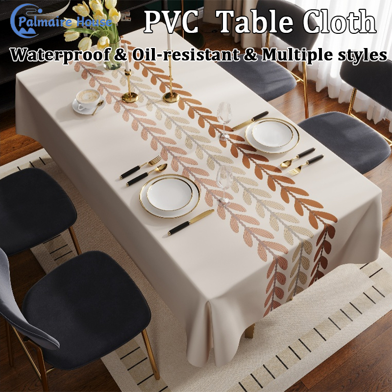 Table Cloth PVC Waterproof Oil-Resistant Table Cover Anti-Stain Outdoor ...