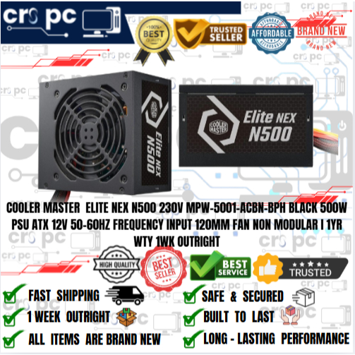 COOLER MASTER ELITE NEX N500 230V MPW-5001-ACBN-BPH BLACK 500W PSU ATX ...
