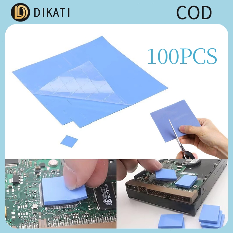100pcs Blue Thermal Conductive Silicone Pad for CPU/GPU Flexible LED ...