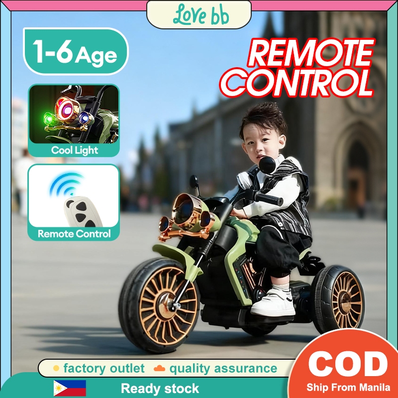 Motor for kids 2-10 Years Remote Control with cool light Electric Mini ...