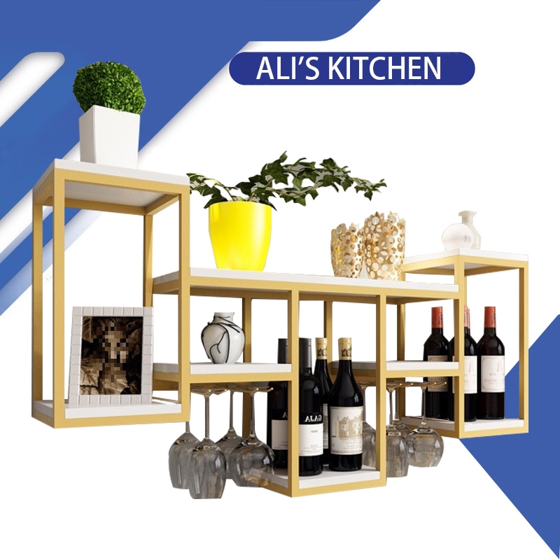 Ali's Kitchen Wall rack wall mounted display rack wine rack metal frame ...