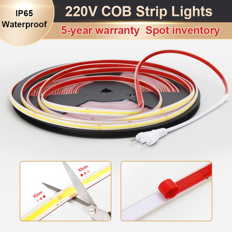 220V COB LED Strip Light, Waterproof, 320 LED Beads per Meter ...