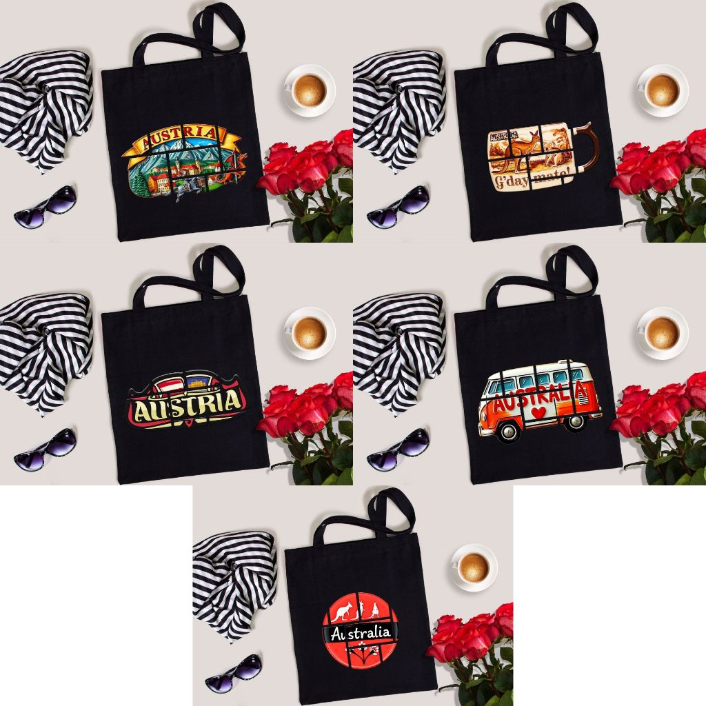 Angbaligya Moodboard Designs Tote Bag Souvenirs (Australia, Austria