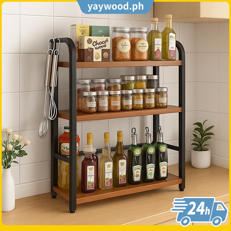 2/3 Tier Spice Rack Condiment Seasoning Rack Storage Organizer For ...