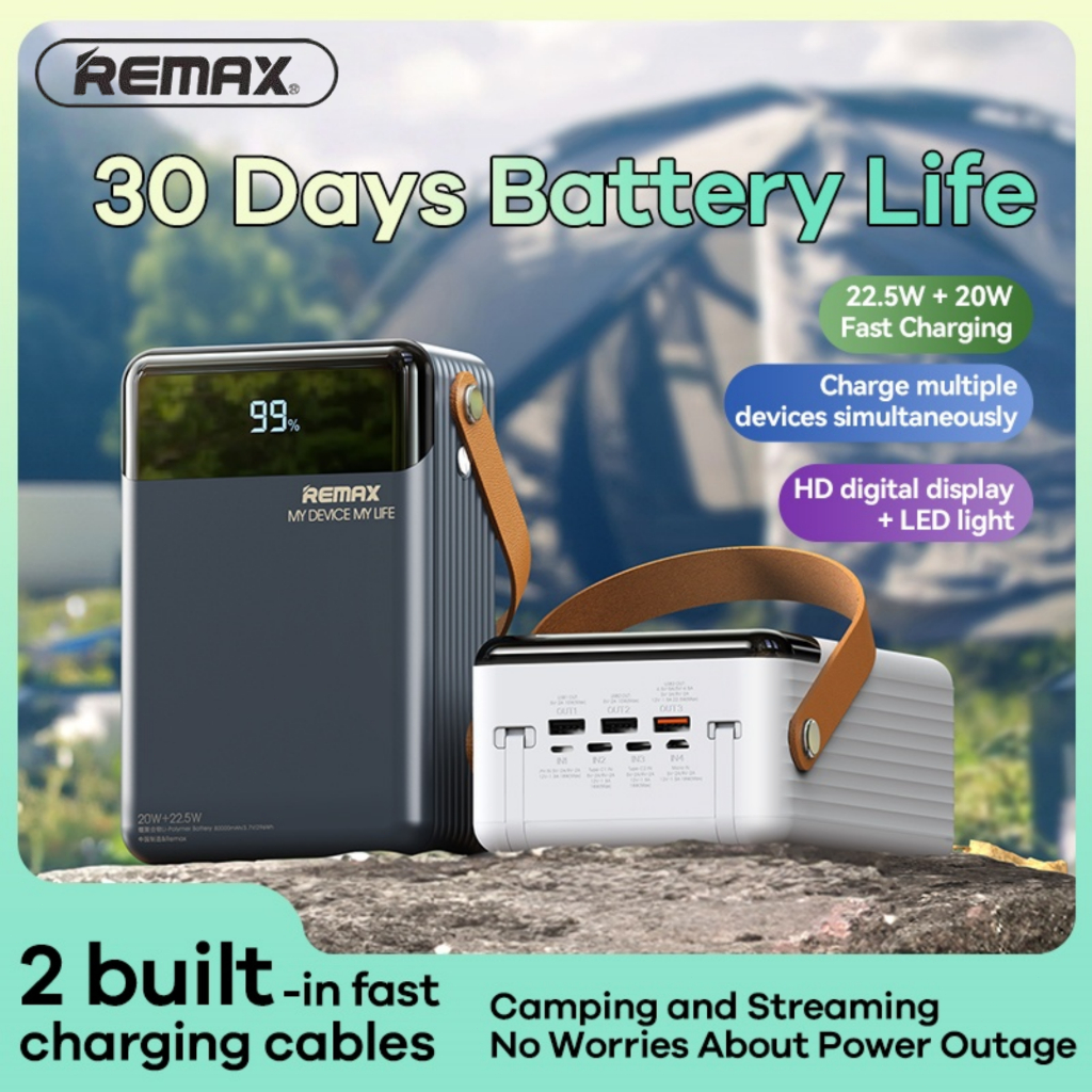 Remax Outdoor Powerbank 80000mAh 22.5W Fast Charging Ultra-Large ...