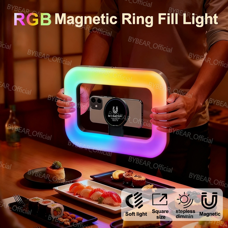 RGB Magnetic Handheld Ring Fill Light High Color Rendering Portable ...