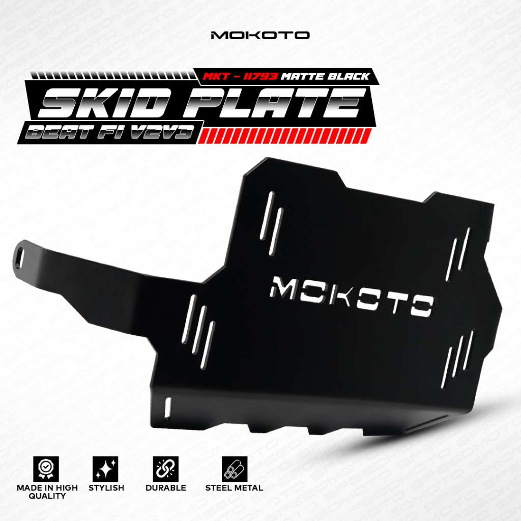 MOKOTO HONDA BEAT FI V2 / V3 SKID PLATE MATTE BLACK MKT-11793 ENGINE ...