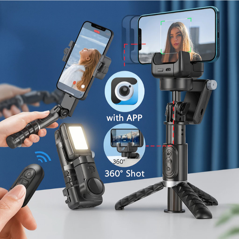 Q18 360° Rotating Adjustable Tripod Gimbal Stabilizer Smart AI Auto ...