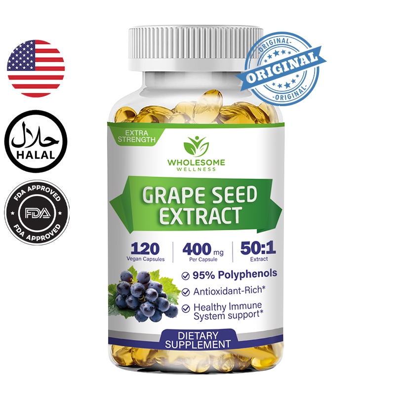 Grape Seed Extract 50:1 | 400mg per Capsule with 95% Polyphenols for ...