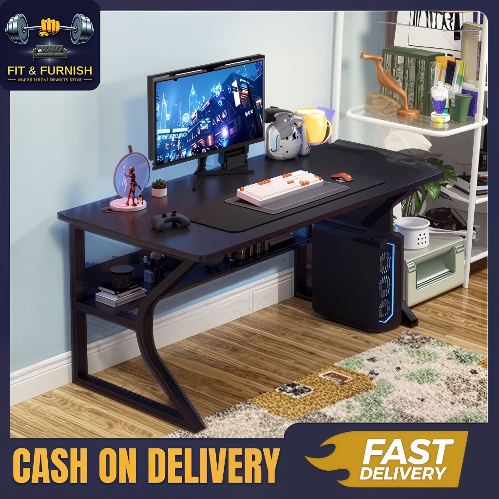 Computer table Arc type office Gaming table | Gaming Desk | Fiberboard ...