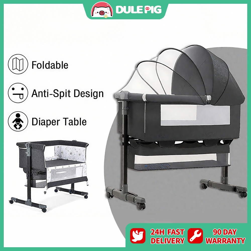 All-in-One Baby Crib Rocker - Portable Design with Mosquito Net ...