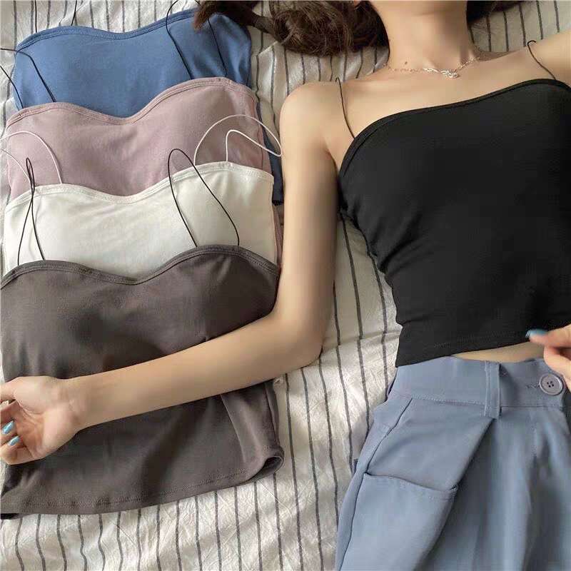 Elegant Women's Camisole Tank Tops with padded bra removable foam ...