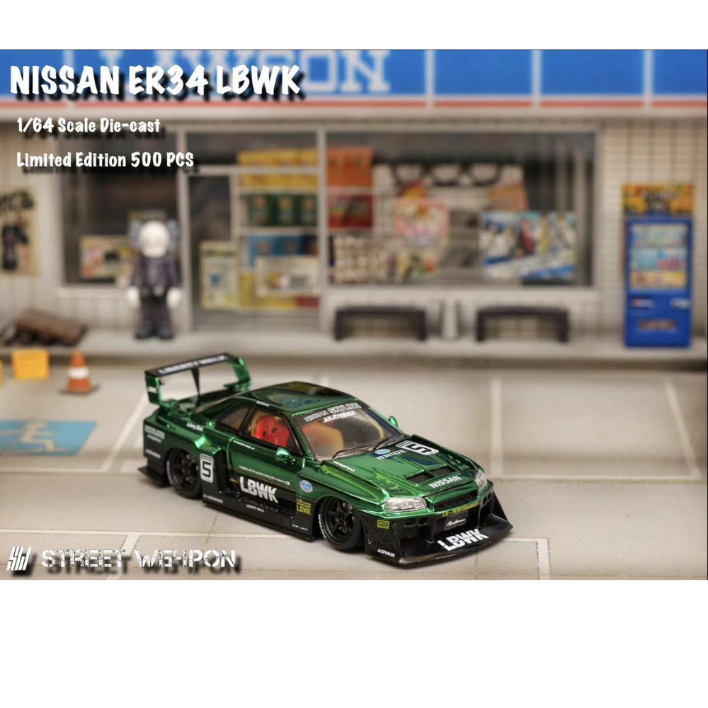 Street Weapon 1/64 Scale Nissan Skyline GT-R R34 LB Super Silhouette ...