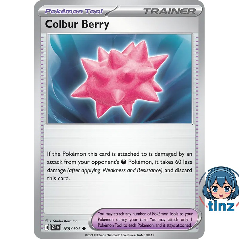 Colbur Berry 168/191 Uncommon |Trainer - Pokemon Tool SV08: Pokemon TCG ...