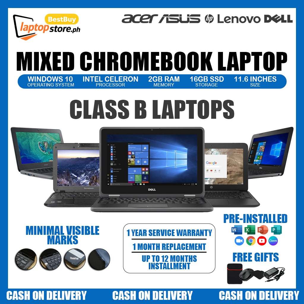 Assorted Brand/Model Laptop 11.6 inch 4GB/16GB Windows 10 Chrome Second ...