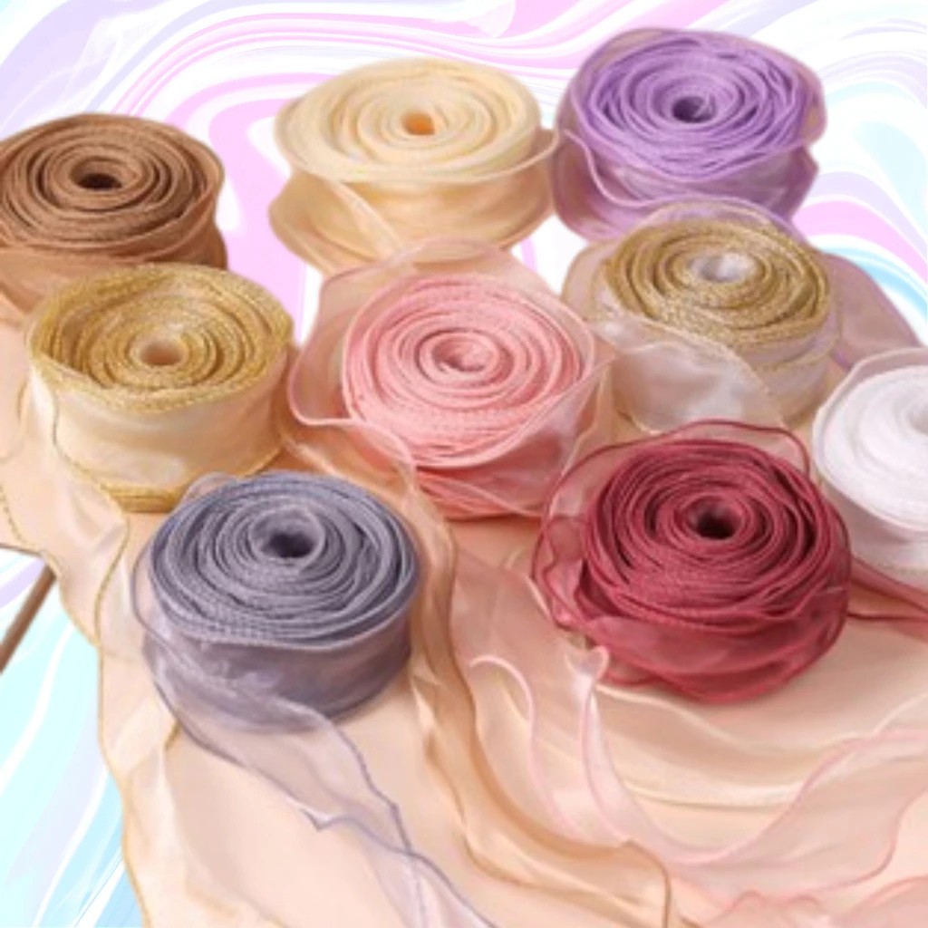 4cm/9m Plain Fishtail Ribbon Yarn With Wavy Edge Wrap Flower Gift ...