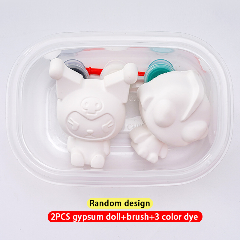 Plaster Paint Figurine in Box,3 Paint+1 Brush+1 Plaster Set,Random ...