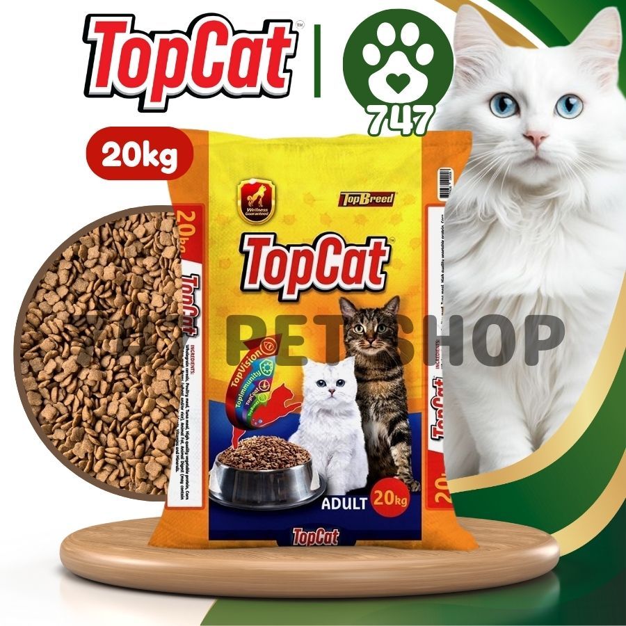 20kg TopCat Top Cat Cats Adult All Breed Dry Food Pet Protein Rich ...