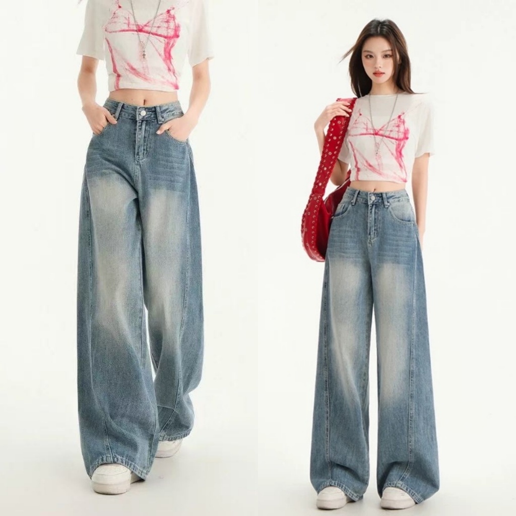 Swagger Fit Baggy Jeans Unisex Y2K High Waist Wide Leg Pants for ...