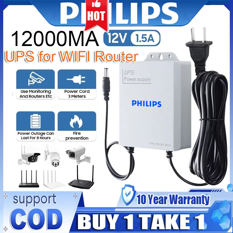 【BUY 1 TAKE 1】12V 1.5A True 16000mAh Mini UPS Battery for WiFi Router ...