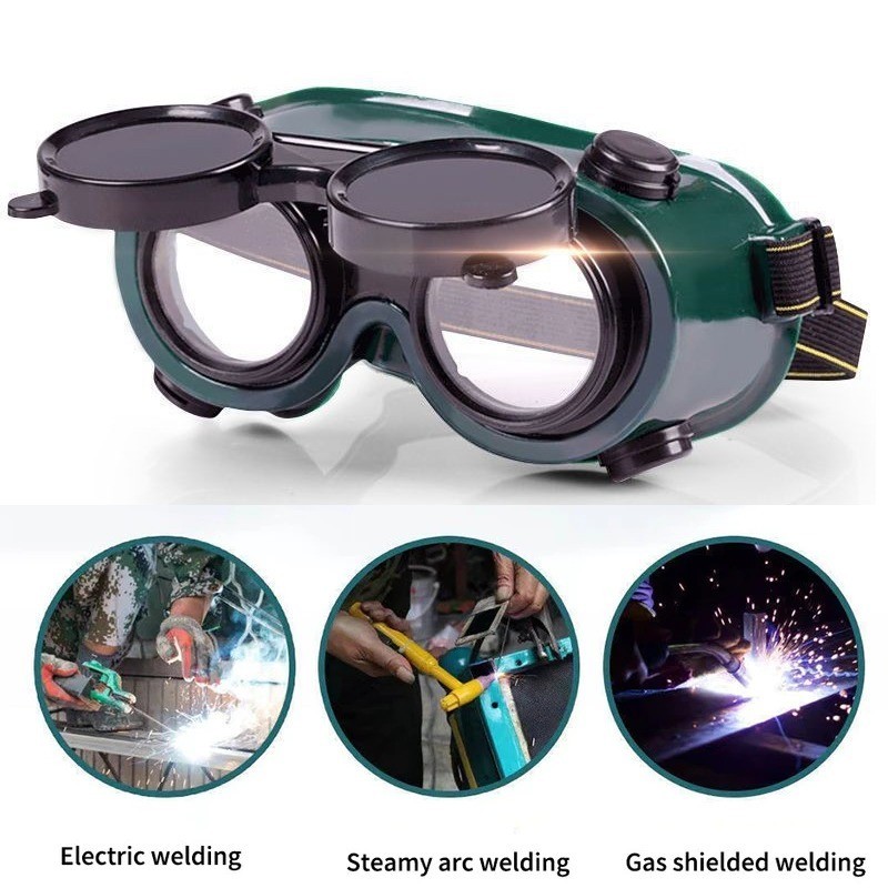 Flip-Up Welding Safety Goggles Heavy-Duty Industrial Eye Protection ...