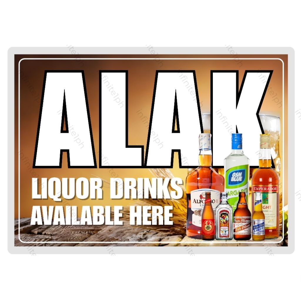 Alak Liquor Drinks - Laminated Signage A4 A5 Size | Shopee Philippines