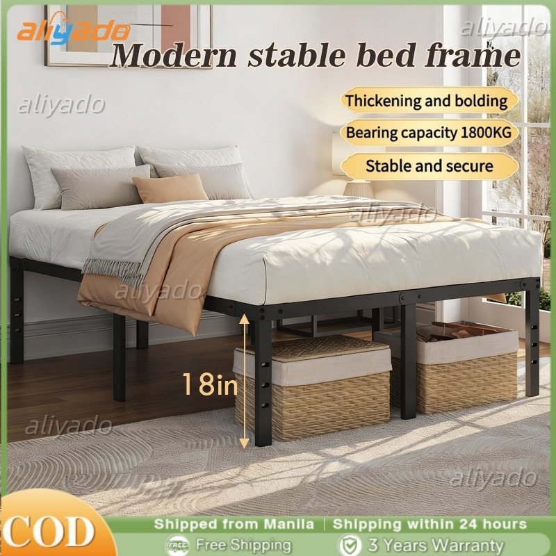 lron bed frame metal 18in semi double/full double/bed frame queen size ...