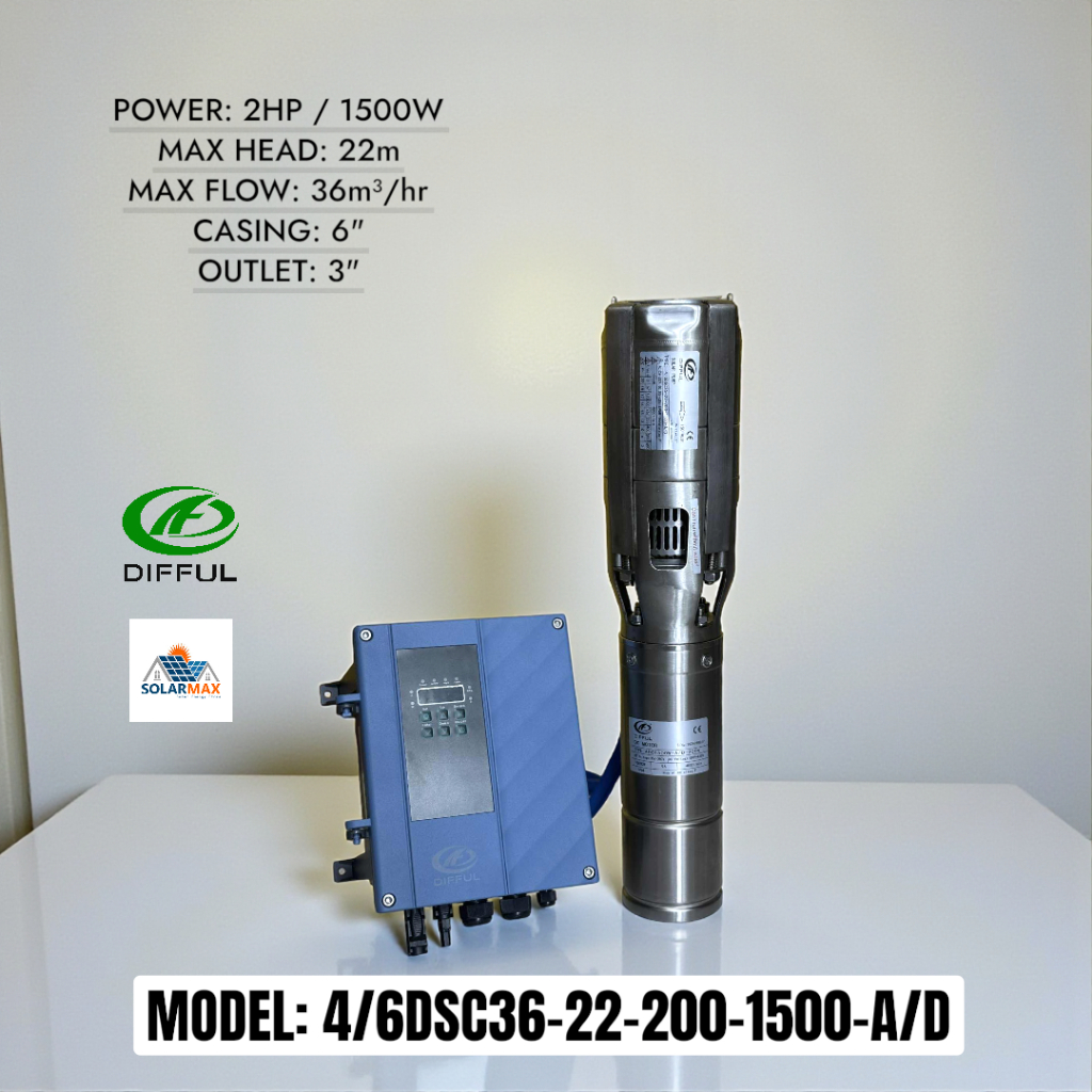 2HP/3HP DIFFUL SOLAR WATER PUMP W/ CONTROLLER AC/DC | Shopee Philippines