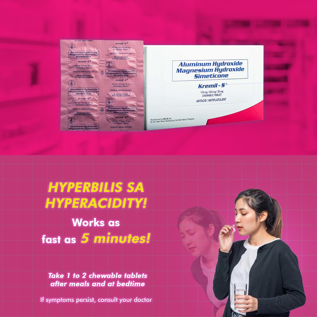 Unilab Kremil-S 100 Tablets - Antacid for Fast Relief from Hyperacidity ...