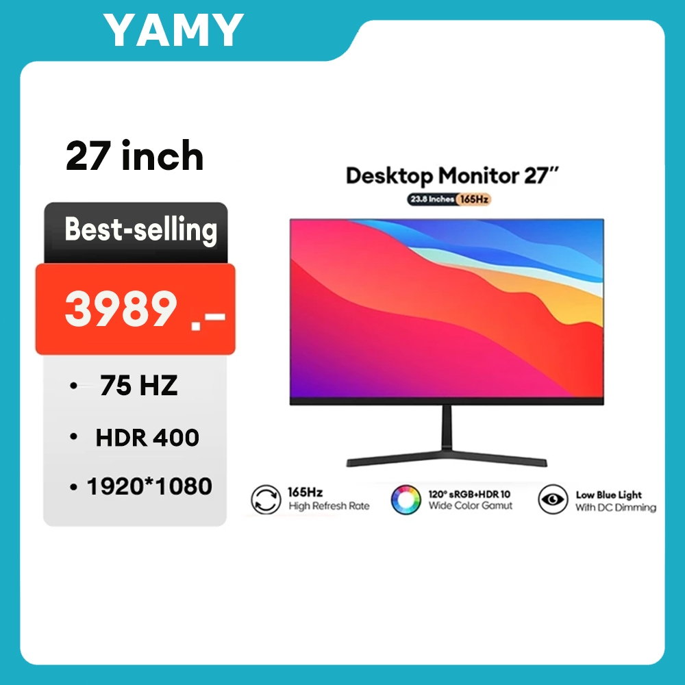 YAMY Gaming Monitor curved 24 lnchMonitor 144HZ PC Monitor 27 lnch ...