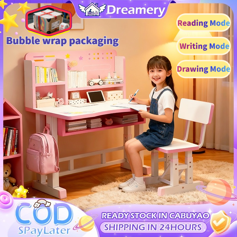 Study Table For Kids Adjustable Height With Chair and Reading Stand ...