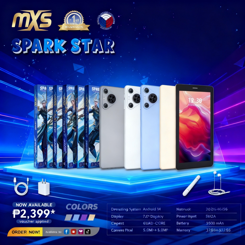 MXS Spark STAR 7Inch 5G Original Tablets 12GB+512GB Android 14 Tablet ...