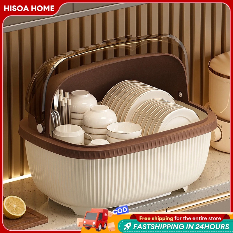 Hisoa Plate Organzer Kitchen Orgenizer Dish with Cover Draner Dust ...