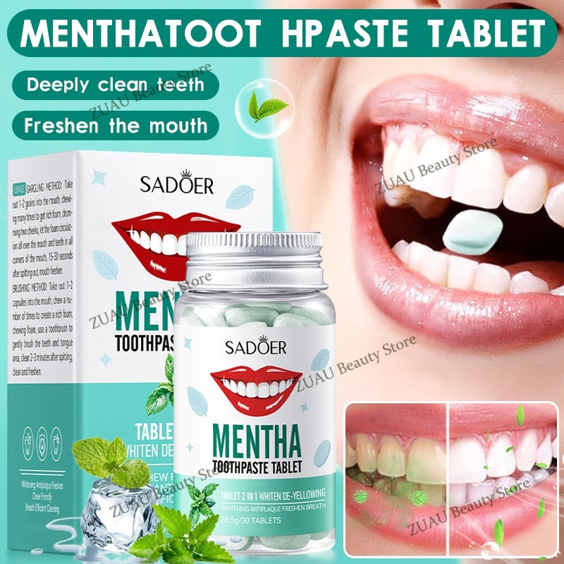 Mint Toothpaste Tablets Fresh Breath WhiteningTeeth Deodorizing ...