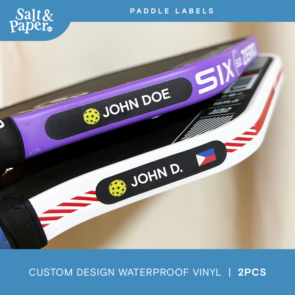 Pickleball Paddle Name Stickers | Waterproof Custom Vinyl Labels ...