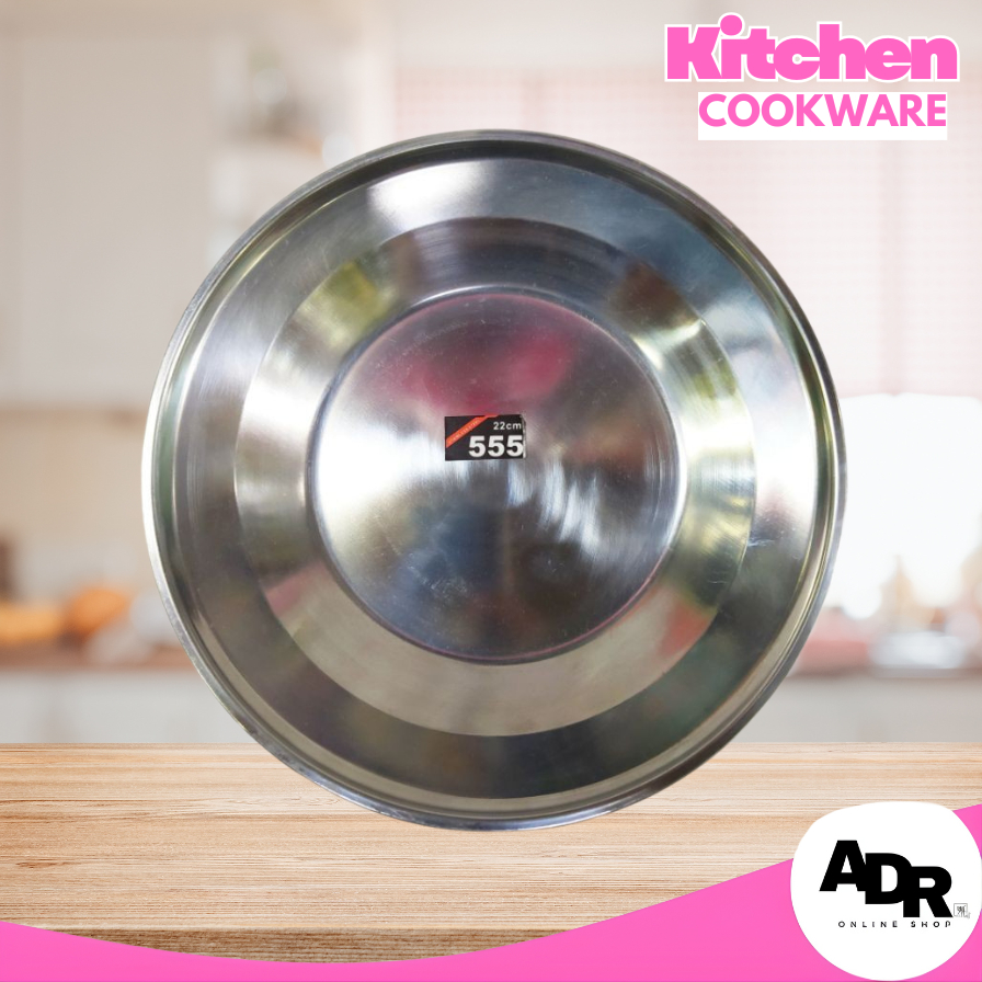 555 Stainless Steel Plate 22cm / 24CM | Shopee Philippines
