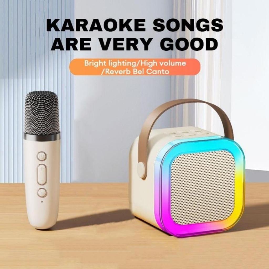 K12 Portable Bluetooth Karaoke Speaker with Built-in Microphones & RGB ...