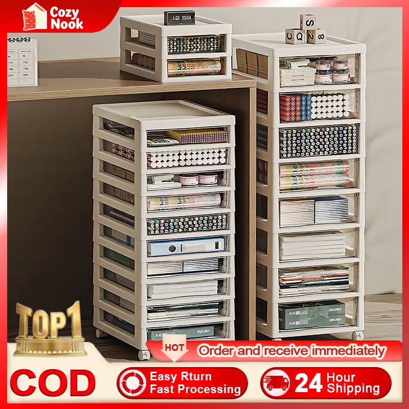 Mobile File Storage Cabinet With Wheels-A4 Paper Organizer, Multi-Layer ...