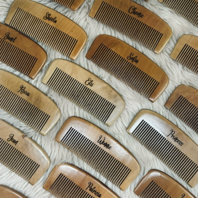 Personalized Wooden Comb | Custom name engraved| Gift-ready| Giveaways ...