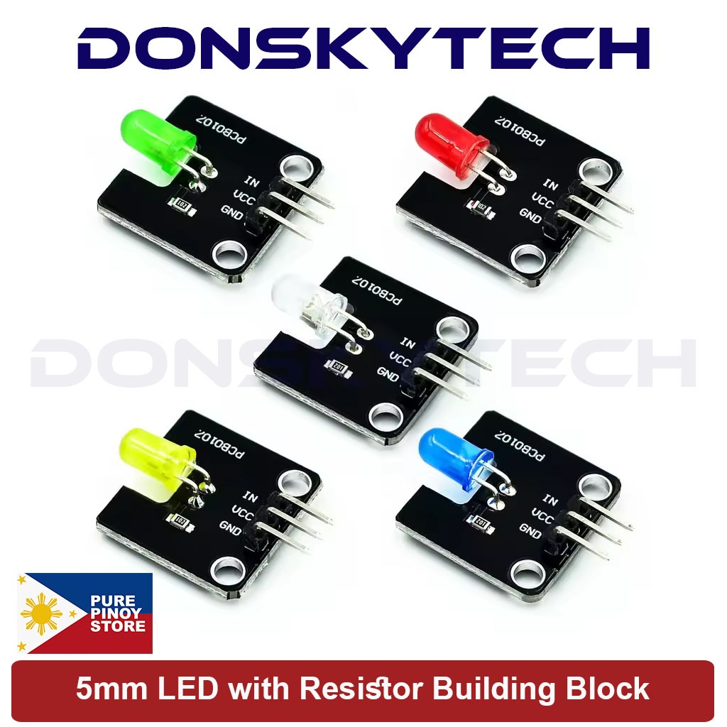 5mm LED with Resistor Building Block for Arduino and Raspberry Pi ...