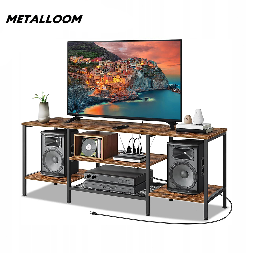 Multi-layer Tv Rack Storage Cabinet Shelf Living Room Metal Frame Tv ...
